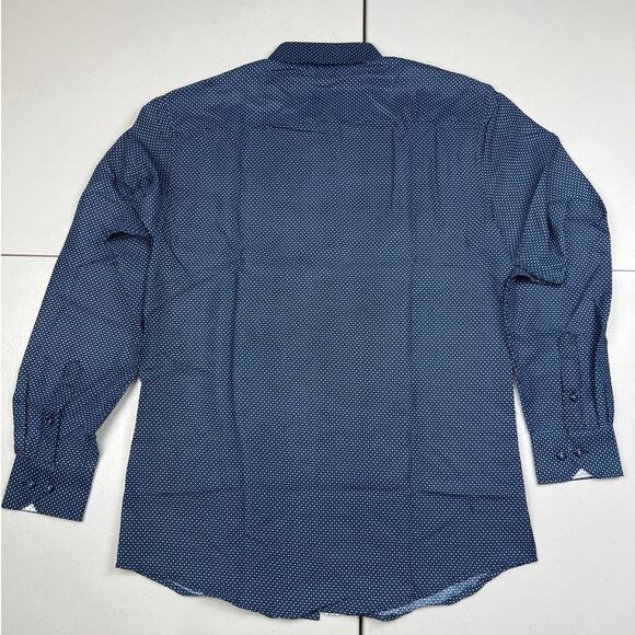 Esabel C Men's Small Navy Blue Casual Button Down Long Sleeve Dress Shirts Top - Picture 10 of 10